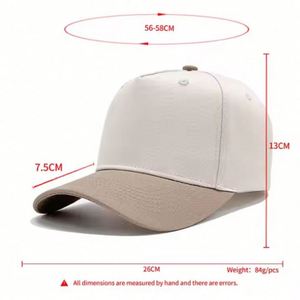 OEM ODM Custom Logo 5 Panel Two Tone Baseball Caps Wholesale Structured Frame 100% Cotton Gorras Baseball Sport <b>Hats</b> - Product Image 2