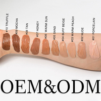 Fond de teint liquide mat naturel haute couvrance OEM ODM personnalisé, imperméable, longue tenue, éclaircissant, écran solaire 30ml, pour tous types de peaux foncées
