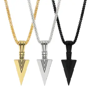 Ожерелье со стрелками и круглыми звеньями в коробке, винтажная наконечник стрелы, кулон в стиле панк, мужской чокер