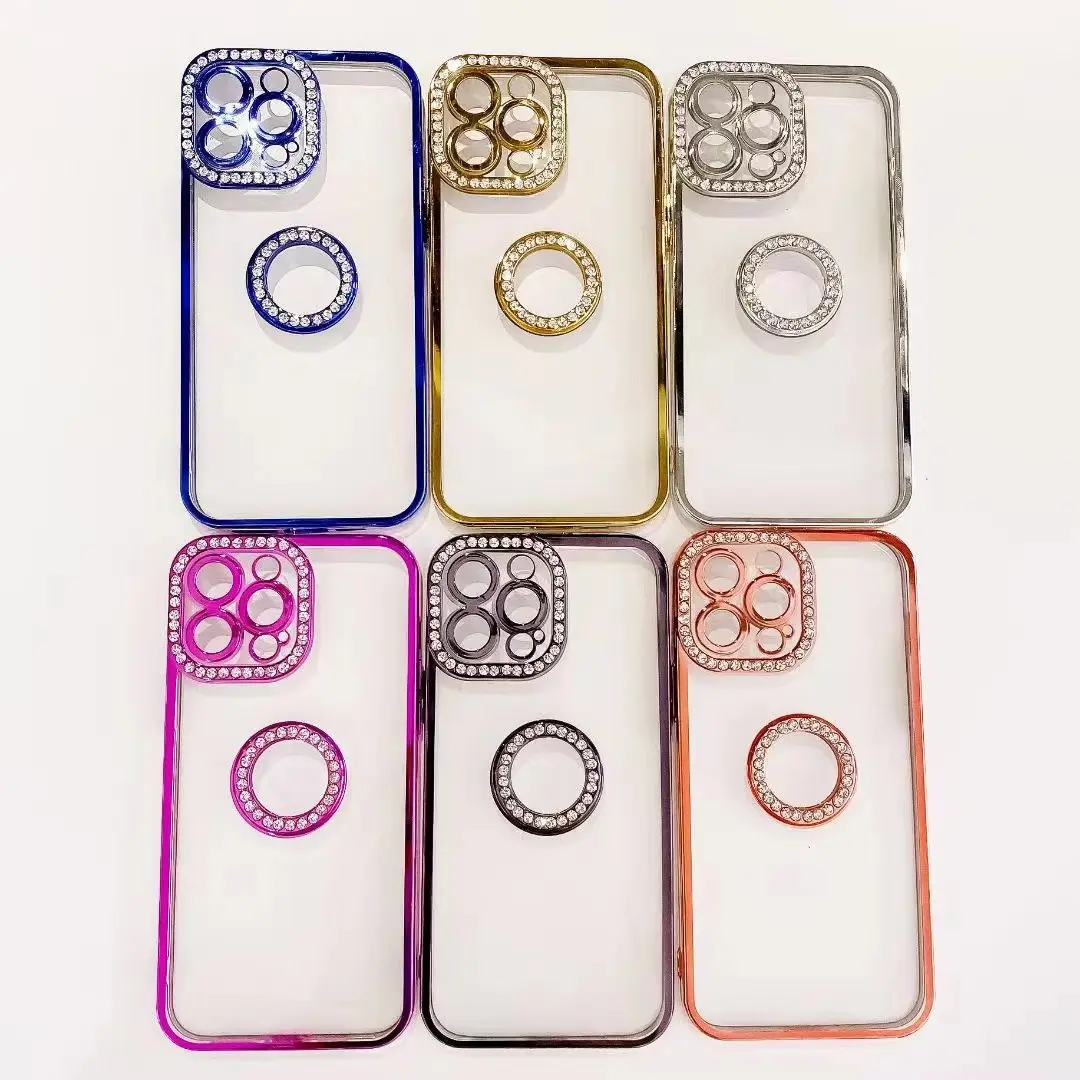 Diamond Electroplated Soft TPU Phone Case for Iphone 13 pro max for iphone 14