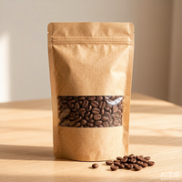 Sachet Doypack à Fond Carré en Papier Kraft Qualité Alimentaire, Stratifié PE, avec Fermeture Zip, Personnalisable pour l'Emballage d'Aliments pour Bébés, Aliments pour Animaux et Sucre