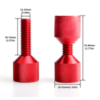 2 PCS 1-1/8 "6061 Aluminium Construction Légère Oxyde Anodisé Finition Rouge Goupille d'alignement à 2 trous avec jeu de goupilles à deux trous