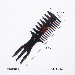 CANYUAN Peigne pour homme Marque privée Peigne à <span class=keywords><strong>fourche</strong></span> multifonctionnel Peignes lisses en acétate de cellulose - Product Image 2
