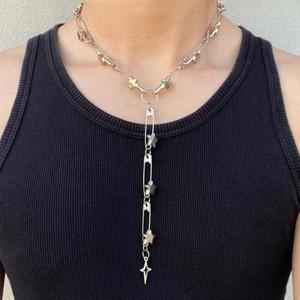 Collier étoile à cinq branches en acier titane, chaîne de clavicule, pendentif simple et tendance pour femmes, été 2023 - Product Image 2