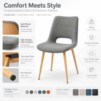 Chaise B2B Spoon avec structure en fer épais, assise en lin et éponge haute densité, matériaux personnalisables, pour restaurants, achat en gros, OEM disponible