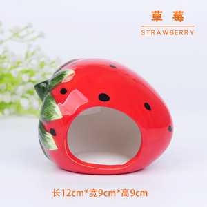 स्ट्रॉबेरी तरबूज डिजाइन सिरेमिक हम्सटर खाल रचनात्मक शांत हम्सटर पिंजरे प्यारा हम्सटर घर - Product Image 5