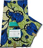 Pagne Africain Tissu Wax Hollandais Motif Floral Bleu Violet 100% Coton Authentique Tissu Imprimé Ankara Wax 6 Yards pour Tenue de Mariage