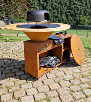 Barbecue en acier Corten OEM ODM, logo personnalisé, taille sur mesure, foyer extérieur au bois, vente en gros