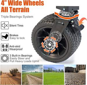 Chariot pliable à roulettes, chariot à main, hayon, jardin, shopping, porte-gobelets portables, montage facile, roues silencieuses, parc, léger - Product Image 6