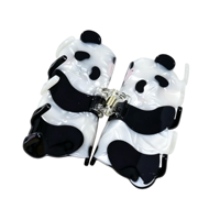 Pince à cheveux en acétate motif panda de dessin animé mignon et dodu, style chinois de luxe léger, pince requin élégante pour chignon, accessoires capillaires pour femmes