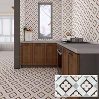 30X30 Ubin Lantai Balkon Keramik Dinding Dapur Porselen Bunga Mosaik Persegi Kecil Gaya Nordic