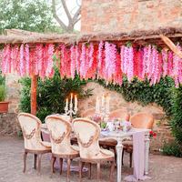 Vente chaude Usine Vendre Artificielle Glycine Fleurs Vignes Guirlande De Mariage Fleur Faux Plante Suspendue Feuillage