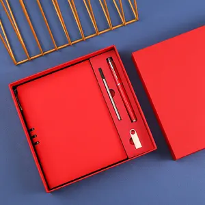 Benutzer definierte A5 Hardcover Pu Cover Notebook Geschenkset Hochwertige Corporate Geschenk box Notebook Mit Stift Großhandel Zusammensetzung Notebook