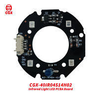 Placa PCBA LED Infrarroja Modelo CGX-40IR04S14H02, Fabricante OEM/ODM, SMD Personalizado, 1 oz de Grosor de Cobre, Luz de Relleno para Cámara CCTV/IP