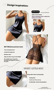 Pigiama da donna con spalline a cuore in pizzo Sexy in seta di ghiaccio su misura senza schienale da notte vestiti da casa con bretelle da donna - Product Image 6