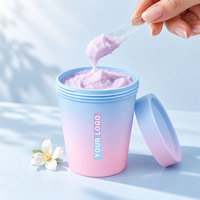 Pot cosmétique en PP de 250 ml, emballage pour crème, pot à large ouverture pour soins de la peau, beurre corporel, avec couvercle à vis