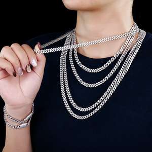 Collier cubain en argent sterling 925 avec maillons diamantés, 6 mm, moissanite VVS, style hip-hop, vente en gros d'usine, best-seller - Product Image 1