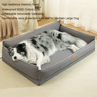 Vollständig umschließendes, hochwertiges, abnehmbares, waschbares, rutschfestes, umweltfreundliches, langlebiges, faltbares, tragbares Winter-Hundebett mit Memory-Funktion für große Hunde