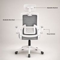 Chaise de bureau ergonomique moderne et confortable avec dossier haut, pivotante et en maille respirante, idéale pour le télétravail