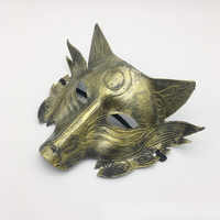 Masque de jeu de chasse au loup d'Halloween en gros, tête de loup amusante et horrifiante en plastique léger avec LED pour les fêtes des hommes et des femmes