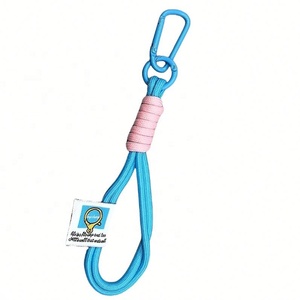 Cordon en nylon tressé coloré pour homme et femme, porte-clés, sangle de téléphone portable avec mousqueton, tendance - Product Image 1