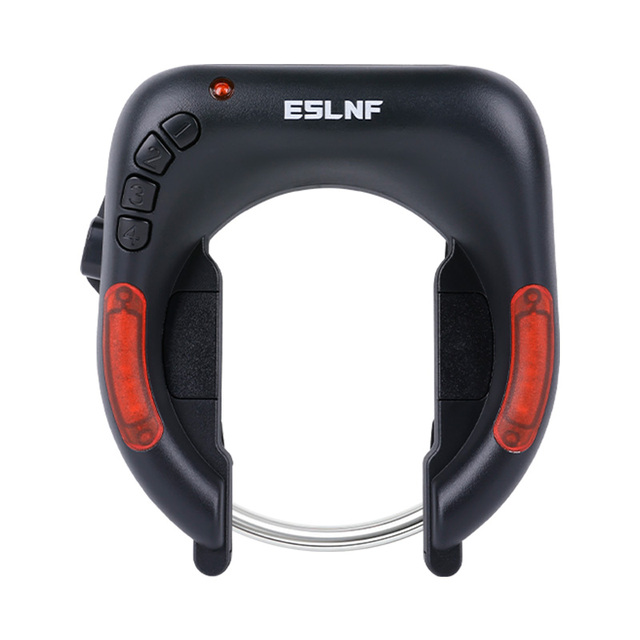 ESLNF Multi-function Smart Horseshoe Lock Bicycle Alarm Lock with Smart Taillight APP QR Code Unlock Anti-theft Bike Lock