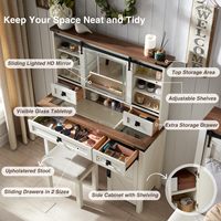 Ama Zon Ensemble de coiffeuse moderne et de luxe personnalisé avec miroir, tiroir et meuble de rangement Design de chambre à coucher en bois unique