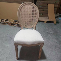 Chaises de salle à manger empilables très vendues, lot de 2 chaises d'appoint sans accoudoirs avec dossier en rotin pour hôtel, mariage, événement