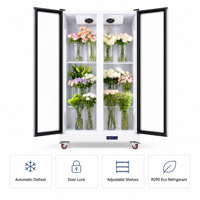 Vitrine réfrigérée verticale pour fleurs avec porte vitrée, pour fleuriste, taille et couleur personnalisables, économe en énergie, température unique numérique