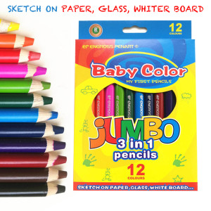 <span class=keywords><strong>Crayons</strong></span> de couleur 3 en 1, <span class=keywords><strong>crayons</strong></span> aquarelle, <span class=keywords><strong>crayons</strong></span> de couleur jumbo 0,8 mm, ensemble de <span class=keywords><strong>crayons</strong></span> de couleur pour le dessin, l'esquisse sur papier, verre, tableau blanc - Product Image 3