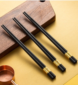 Bộ đũa ăn cao cấp chất lượng cao bằng hợp kim Trung Quốc, quà tặng tùy chỉnh, cá nhân hóa, chất liệu sợi thủy tinh đen khắc chữ, đũa sushi bằng nhựa - Product Image 1