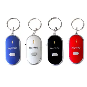 מיני Keychain LED Whistle מפתח Finder מהבהב צליל צפצוף איבד מרחוק Keyfinder Locator Keyring Tracker לילדים ארנק