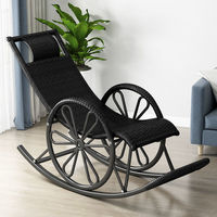 Fauteuil à bascule de jardin en rotin tressé, style pastoral, luxe léger, pour mobilier de maison