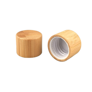 Bouchon en bambou <span class=keywords><strong>18</strong></span> mm Bouchon à vis en bambou Bouchon en bois avec réducteur d'orifice de prise de gouttes pour emballage cosmétique - Product Image 1