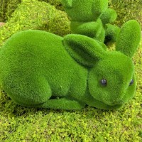 Ours en mousse artificielle de luxe faits à la main, imperméables, pour la décoration de la maison et du bureau, animaux de jardin en peluche vert
