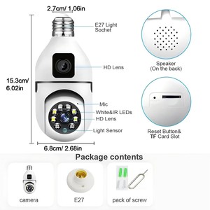 2.4G <span class=keywords><strong>WIFI</strong></span> ống kính kép <span class=keywords><strong>Wifi</strong></span> bóng đèn Camera CCTV IP không dây PTZ camera màu đêm tầm nhìn hai chiều âm thanh trong nhà video giám sát cam - Product Image 6