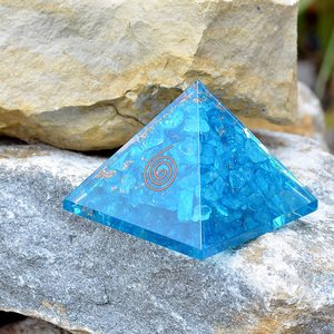 Pirámide de Orgón de Ágata Ónix Azul, Piedra Preciosa Natural, Decoración Energética Artesanal, Regalo Espiritual - Product Image 4