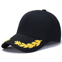 Gorra de béisbol de 5 paneles con estampado por sublimación de hojas de roble, tejido liso, estilo camionero, con doble hebilla y diseño personalizado de alta calidad