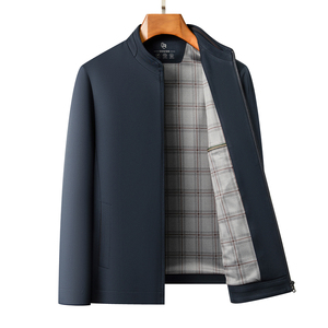 Veste haut de gamme homme printemps automne, col chemise, style business, anti-plis, décontractée, polyvalente pour papa d'âge mûr - Product Image 1