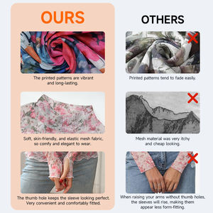 Blusas Elegantes de Manga Larga con Estampado Floral y Cuello Alto de Spandex Casuales de Verano para Mujer Hesayep, Elásticas en 4 Direcciones y Transpirables - Product Image 2