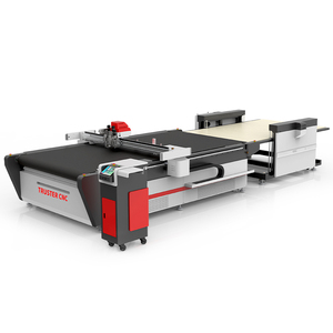 Paket endüstrileri için besleme tablosu ile CNC titreşimli bıçak kesici dijital karton kağıt kesme makinesi - Product Image 1