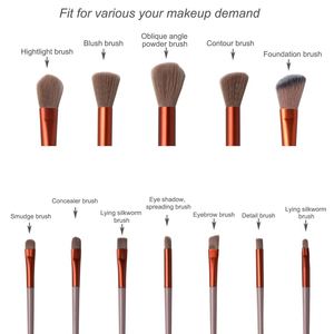 Juego de 13 Brochas de Maquillaje Profesionales al por Mayor de Fábrica, Brochas para Sombras de Ojos, Rímel y Rostro, con Mango de Plástico y Fibra Artificial - Product Image 2