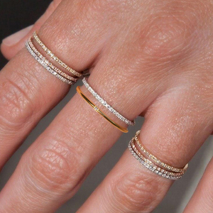Bague d'éternité empilable de luxe en argent sterling 925 <span class=keywords><strong>GR13</strong></span>, sertie de diamants et de zircons, pour fiançailles et mariage, bijoux fins pour femmes - Product Image 5