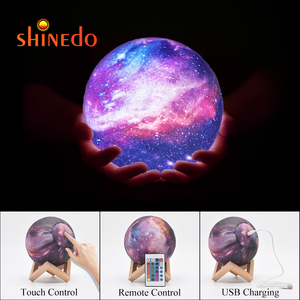 Đèn Mặt Trăng Mới Đèn In 3D Có Thể Sạc Lại 3D 16 Màu Thay Đổi Đèn Ngủ Clair De Lune Với Điều Khiển Từ Xa - Product Image 5