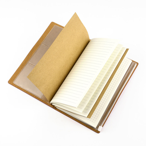 Carnet de voyage A6 en cuir PU vintage personnalisé avec logo, pages de rechange lignées, quadrillées et à pois, organisateur de journal – Vente en gros - Product Image 4