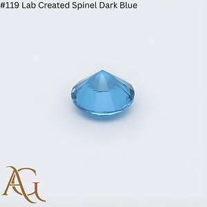 Espinela Cultivada en Laboratorio # 119 Espinela sintética azul oscuro, en bruto, tipo boules, certificada por Flame Fusion, material simulado. - Product Image 5