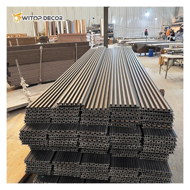 Factory Price Decorative Wood Paneling for Interior Fluted Pvc Grooved Wood Indoor Wpc Wall Panels Wall Cladding