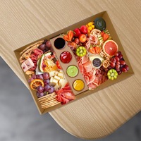Boîte Alimentaire Personnalisée pour Charcuterie à Emporter, Emballage Alimentaire Jetable en Papier, Coffrets pour Plateaux Brunch Déjeuner avec Couvercle Fenêtre