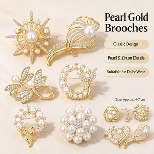 Colección de Broches de Perlas Personalizados, Estilos Clásicos de Flores, Corazones y Lazos Redondos para Mujer, Uso Diario, Regalo de Boda, OEM, ODM - Product Image 2