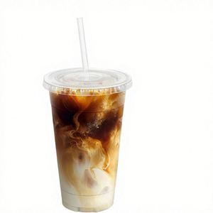 20 oz Clear PET <b>Plastic</b> Cups Lids <b>Straws</b> Disposable Iced Coffee To-Go Cold <b>Drinks</b> Smoothies Slushie - Product Image 1